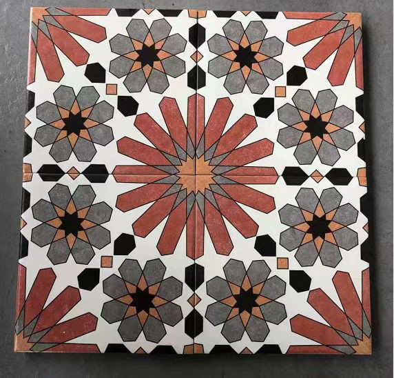 Brown Gray 20x20cm Non-Slip Ceramic Rustic Tile for Floor Wall