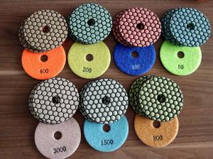 Best Two Kinds 4 Inch 7 Steps Dry Diamond Polishing Pads Honey Cone For Granite wholesale