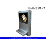 China Modern Slim Wall Mount Kiosk With 15 Inch Touch Screen Monitor And Metal Keyboard Optional for sale
