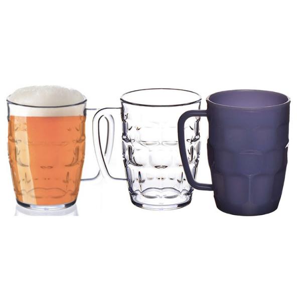 Unique 21oz Plastic Beer Mugs With Handles Reusable Recyclable