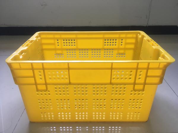 Cheap Durable Plastic Food Crates ,  Stacking Nesting Fruit Vegetable PP Mesh Crates DC Warehouse for sale
