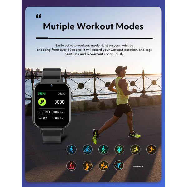 Face Recognition 4G IP68 Waterproof Smartwatch 1.5 Hour Charging Time