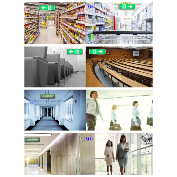 8W IP65 ABS PC LED Emergency Light Exit Light for School Subway Supermarket
