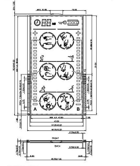 VDD 2.8V HTN Positive Transmissive LCD Display For Medical Treatment Control