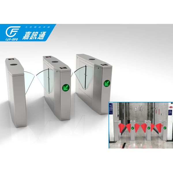 Secuirty Barcode Scanned Automatic Flap Sliding Turnstile Gate For Airport