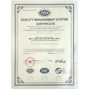 Guangdong Huixin Electronics Technology Co., Ltd. Certifications