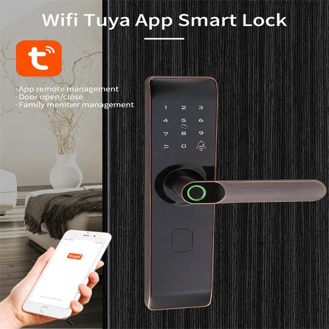 Fingerprint Digital Smart Life Door Lock Tuya Smart Phone App Control