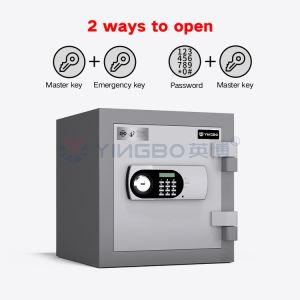 Solid Steel Fireproof Safe Box Dual Alarm System Height 420mm