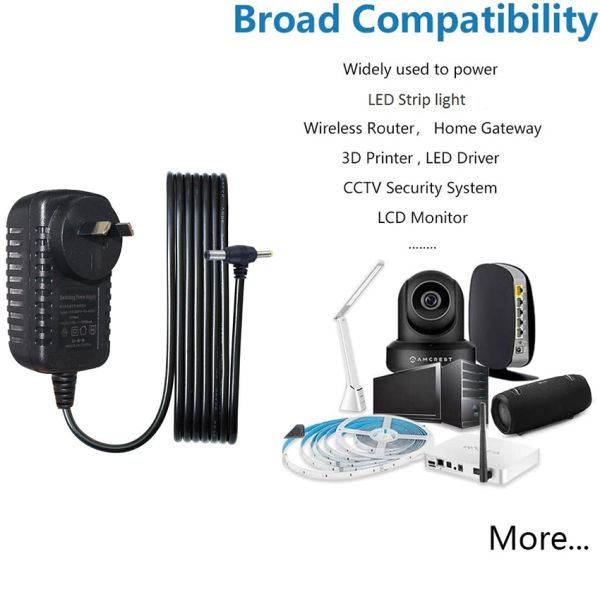 12V Dual DC Power Adapter 2.1mm 2.5mm AU Plug