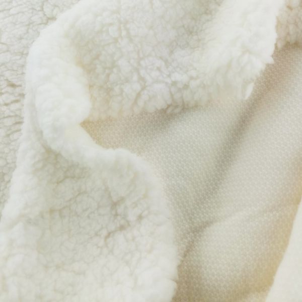 Stitch-Bonded Nonwoven Technics 100% Polyester Knitted Warm Soft White Color Sherpa Fleece Lining Fabric