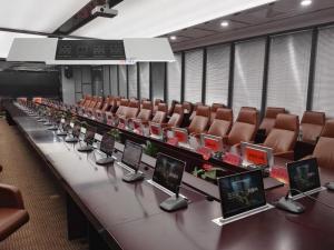 China Manual Sliding Design Desktop Power Outlet For Conference Room Table AV Solution on sale