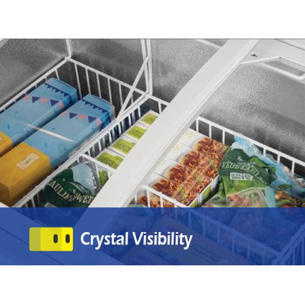 2m Length Ice Cream Display Freezer Showcase Energy Saving Clear Glass Cabinet