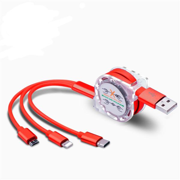 Promotional Multi-functional USB stretch cable TPE logo customized