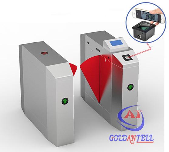Cheap Popular 2D Qr Code Flap Barrier Gate With Software Sdk / Entrance Turnstile Security Gates for sale