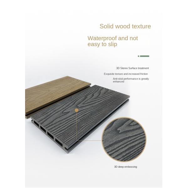3D Embossed WPC Decking 145x22mm Waterproof Termite-Resistant