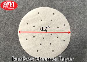 China White / Brown Bamboo Steamer Paper , Perforated Parchment Paper Non Stick on sale