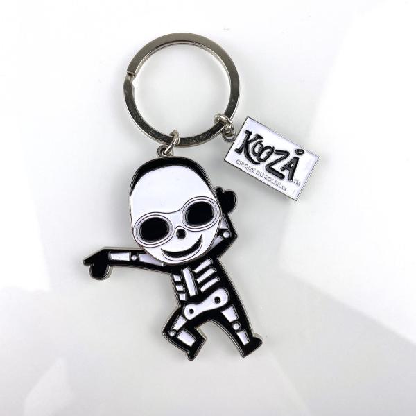 Customizable Zinc Alloy Soft Enamel Promotion Skull Keychain with Spinning Design