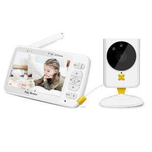 Best FHSS Wireless Digital Baby Monitor 5 Inch 720P Color Display Two Way Audio wholesale