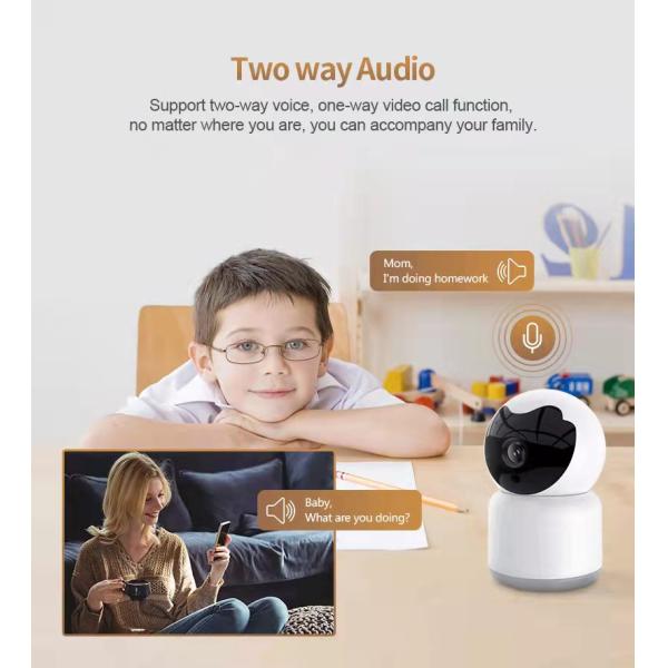 3.0MP Tuya Smart Camera H.265 Home Video Monitoring System White