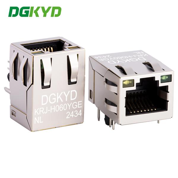 Cheap Modular Jack RJ45 Ethernet Connector With Lan Transformer PCB Mount RJ45 KRJ-H060YGENL for sale