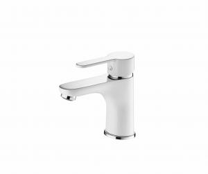 China Brass Hot and Cold water Wash Basin Faucet single handle chrome/white on sale