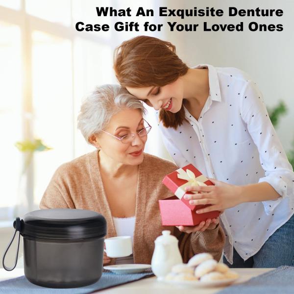 Custom Size Adult Denture Case Leak Proof Denture Bath Cup For Travel
