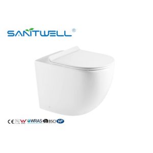 China White Ceramic Professional Free Standing Toilet With Rimless Flushing System on sale