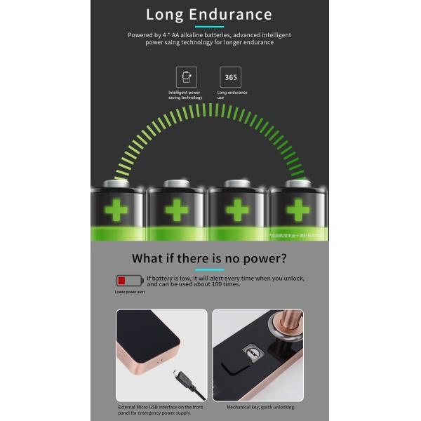 Keyless Entry Mortise Door Lock With Biometric Fingerprint Touchscreen Smart