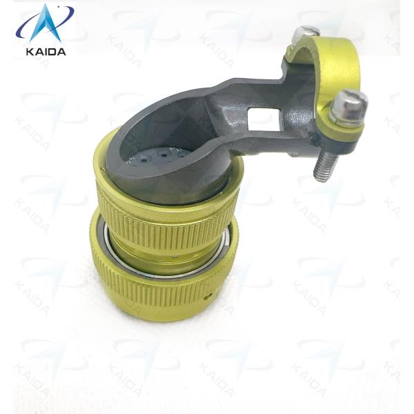 ZH23 Series Circular Electrical Connector Anodized Aluminum Shell for Industrial Applications。ZH23-19/24P-8-B with Elbow Cable Clamp.