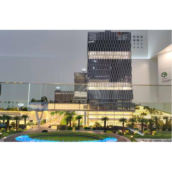 Modern Office Architectural Scale Model 1:150 Integrated Green Spaces