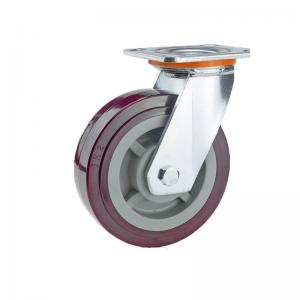 Best 32mm Thickness Double Bearing PVC Caster Wheel Trolley Wheel with Brake and Stopper wholesale