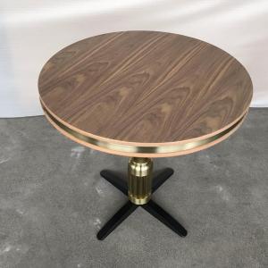Best Walnut Wood Top Metal Base Dining Table Modern wholesale