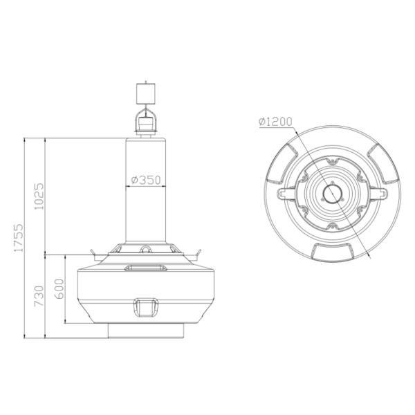 1200mm Dia Marine Navigation Buoy Isolated Danger Mark Buoy With Polyethylene Shell