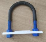M6, M8, M10, M12, M14,M16 PTFE coating U-bolt With Polyshrink ,4 Nuts and half