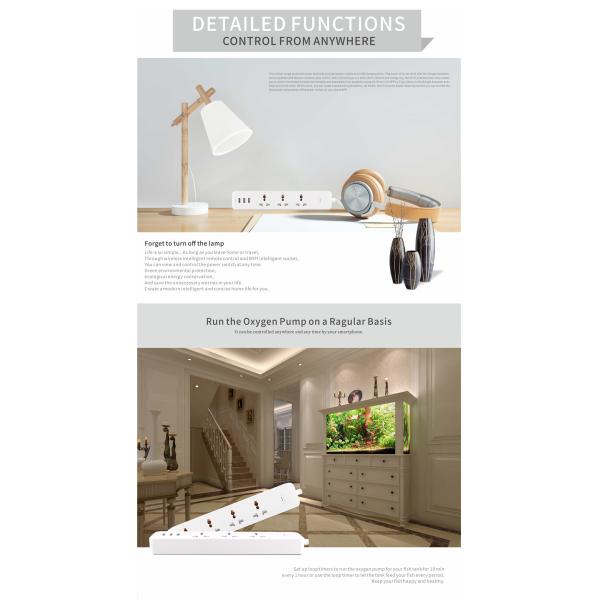 3 Way + USB Multi-function 10A Wi-Fi Smart Power Strip Sub-control