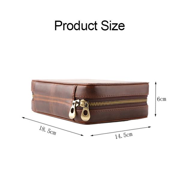 Genuine Leather Rectangular Design Outdoor Watch Travel Case Organizer Handmade Genuine 4 Watch Box