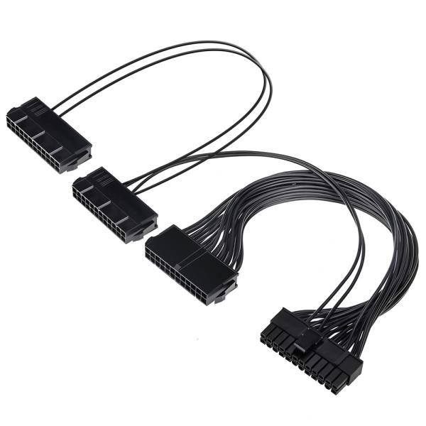 ATX 24 Pin Male 1 To 3 Ports Female Power Supply PSU Splitter Cable One To Two, Turning On One Power Source Can Simultaneously Drive And Synchronize