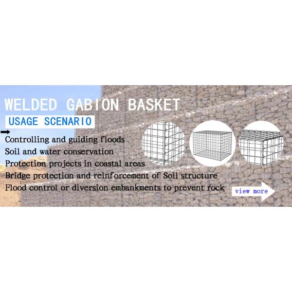 Professional Processing Service 2x1x1m Galvanized Gabion Basket with PVC Coating