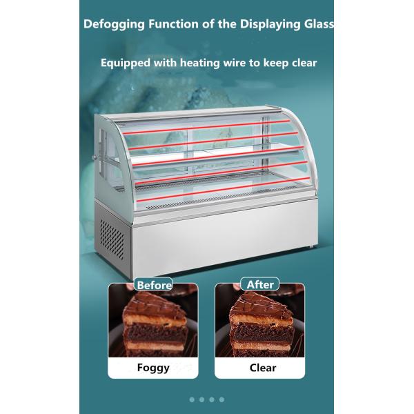 Anticorrosive Pastry Table Top Cake Display Chiller Practical Glass Material
