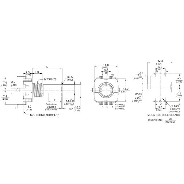 Encoder Switch ,Vertical Mounting Metal Shaft 360° Coding Rotary Encoder,Coded Rotary Switch , Incremental Encoder