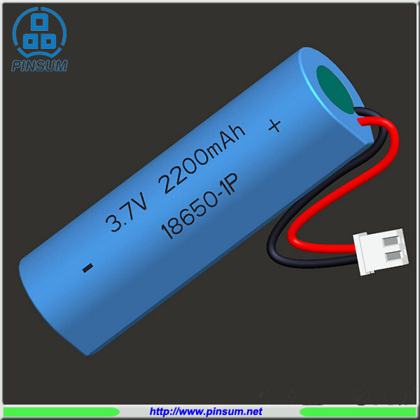 Lithium rechargeable battery 3.7V 18650 2200/2400/2600mAh with wire and