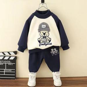 Best Teddy Bear Print 100 Cotton Baby Children Clothing Set No Hood wholesale