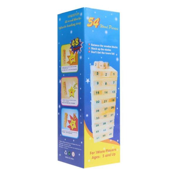 Digits Domino Wooden Building Blocks Toy Tower Stacking Game