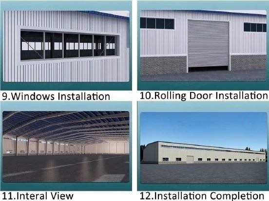 Light Weight Glass Wool Insulated Prefab Steel Structure Workshop