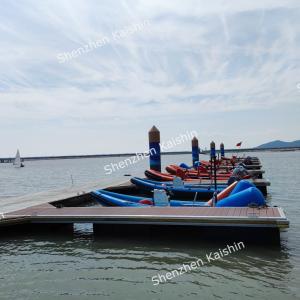 Best Silver Aluminum Floating Dock Pontoon With Mooring Cleats And WPC Decking Durability For LLDPE Floaters wholesale