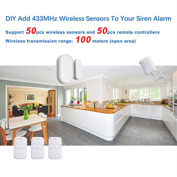 Tuya Wifi 433MHz Wireless Strobe Siren Sound and Light Siren 100dB for Home Security WIFI GSM Alarm Panel(ZX-SN11)
