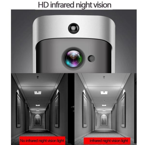 2.4GHz WIFI Smart Home Wireless Doorbell Camera HD 166° Security with Indoor Chime
