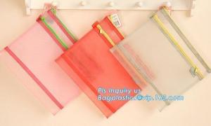 Best PVC interlayer zipper document mesh bag, Mesh Zipper Bag For Office &amp; School File Document A4, Zipper mesh document bag wholesale