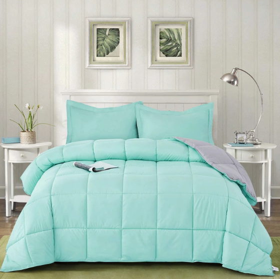 Super Soft Down Alternative Comforter - Customized Design Reversible with 2 Colors Duvet Insert Comforter Set