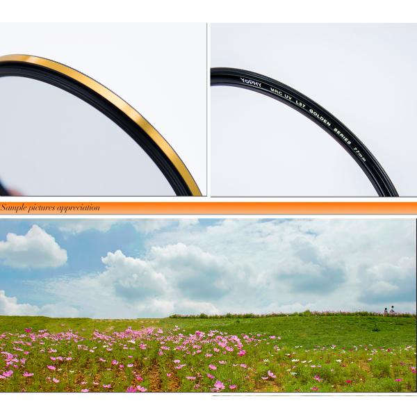 Optical Glass UV IR Cut Filter Golden Frame , IR Pass Through Filter For Photography